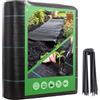 VOUNOT® Telo Pacciamatura 2m x 25m 100g/m², con 50 Picchetti a U, Telo Anti Erbacce per Orto, Giardino, Stabilizzazione UV, Nero