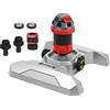 Eden 96122 Irrigatore da giardino in metallo regolabile a 6 modalità mobile a ingranaggi rotanti per cortile W/Quick Connect Starter Set, acque fino a 80 piedi di diametro