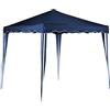 BAKAJI Gazebo 3x3 Mt Pieghevole Impermeabile Richiudibile 3 x 3 Tendone Giardino, Telo Impermeabile, Struttura Metallo Apertura e Chiusura a Fisarmonica, Modello Ischia (Blu)