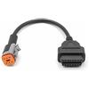 Bolwins I15CS Cavo diagnostico adattatore 6 pin interfaccia moto su OBD II 16 pin cavo adattatore OBD a OBD2 adattatore da 6 pin a 16 pin diagnostica lettura adatto per Harley Davidson, circa 32 cm