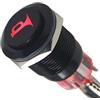 ETOPARS Custodia Nera 19mm 12V 5A Auto Luce Rosso Corno Pulsante Clacson 19mm Interruttore a Levetta in Metallo Momentaneo 5Pin Testa Alta