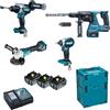 Makita Combo DTD153+DHP486+DGA513 BL 18V LXT 5Ah 3 bat. MakPac marca Makita