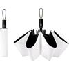 CUBY Ombrello da sole UV compatto, pieghevole, da viaggio, apertura e chiusura automatica, antivento, impermeabile, protezione solare al 99,9%, con rivestimento nero anti-UV, bianco, 97 centimetri