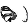 Cressi F1 Mask, Maschera Subacquea monovetro del Tipo Frameless Unisex Adulto, Nero, L & Mexico, Tubo Snorkel per Immersioni, Apnea, Snorkeling Unisex Adulto, Nero, Unica