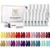 RSTYLE Smalto Semipermanente, 20 Colori Smalti Semipermanenti per Unghie Professionali Kit UV LED Lampada Gel Nail Polish Manicure Polimerizzata Starter Set 6ML (Rossa)