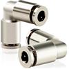 TAILONZ PNEUMATIC Rame nichelato 6mm od Raccordi a pressione Raccordi a gomito per tubi Raccordi a pressione Raccordi a tubo Push Lock PV-6 (Confezione da 2)