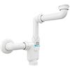 Aqua Bagno Sifone salva-spazio per lavabo - Sifone per mobili da bagno - Sifone salva-spazio - Sifone piatto - Bagno - Regolabile in modo flessibile - G 1 1/4 pollici - DN32