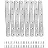 QWORK® 8 Pezzi 160x20x3mm Piastre Staffa Piatta Forata, Piastre di Giunzione per Riparazione, In Acciaio INOX, per Fissaggio Mensola Supporto Mobili con 48 viti