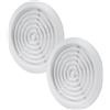 Vent Systems 2 registri d'aria bianchi da 80 mm, griglia di ventilazione attraverso la porta, con griglia di protezione dagli insetti, griglia di ventilazione rotonda per interni, bagno, armadio