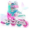NEMONE Sirena Pattini in Linea Bambina Regolabili 8 Ruote Pattini in Linea per Bambino Bambini Regalo,Indoor Principianti Inliner Outdoor