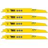 SabreCut 5pcs SCRS1110DF_5 225mm 6 TPI S1110DF Lame sega a gattuccio | Costruzione bimetallica durevole taglia rapido e pulito legno, metallo e legno con chiodi