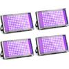 GKT 4 Pezzi 100W LED Luce Nera, Luce Nera UV, IP66 Impermeabile, Lampada uv con Spina per Halloween, Natale, Body Painting, Decorazione di Feste, Festa Glow, Pittura, Acquario