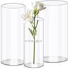 Olrla Set di 3 vasi per fiori in acrilico trasparente in plastica infrangibile per composizioni floreali, centrotavola, fai da te (20 x 10cm e 25 x 12cm e 25 x 15 cm)