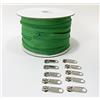 JYC CREATIVE 25 Metri di Chiusure Lampo in Nylon + 10 Cursori Liberi Tiretti in Metallo, Cerniera per Cucire, Chiusure Lampo al Metro per Cucire su Vestiti, Tessuti, Chiusuri Lampo al Metro n.3, (Verde 3113)