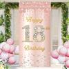 PLATEYTR 1 Pezzo 18 Anni Rose Gold Happy Birthday Banner, Rose Gold Birthday Decorations, 18 Anni Girl Pink Decorations, 18 Anni Birthground for Birthday Decorations, Girls Birthday