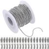 SOFPLATE 65.6 Piedino 1.5mm Catena A Sfera In Acciaio Inossidabile Catene A Sfera con Perline con 50 Pezzi Connettori Catena In Metallo Argento Bobine Rotolo Catene A Sfera per Creazione di Gioielli F