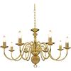vidaXL Candelabro 8 Lampadine E14 Anticato Lampada da Soffitto a Sospensione Luce Pendente Base Metallo Dorato Gocce Acrilico Trasparente
