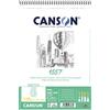 Canson 1557 album spiralto lato corto, grana leggera, 120 gr, 50 fogli, 21 x 31,4 cm