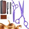 Purple Dragon Set di forbici da parrucchiere da 5,5 pollici, viola (forbici per capelli e forbici per sfoltire) con 2 pettini, barba, modellatura, cura per uomini, donne, famiglia, barbiere,