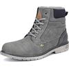 Mishansha Stivali Uomo Pelle Impermeabile Boots Moto Trekking Giallo Gr.45