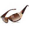 FEISEDY Occhiali da Sole Vintage Donna Polarizzati Grandi Occhiali Avvolgenti Glitterati Farfalla con Protezione UV400 B0078