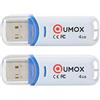 QUMOX 2X 4GB 4GB Pen Drive USB 2.0 Flash Stick Blu / Bianco