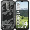 DOOGEE Blade 10 Rugged Smartphone Android 14（2024, 9GB + 128GB/ 2TB Telefono Indistruttibile, 6.56 HD+ Cellulare da Lavoro Antiurto, 16MP+8MP, 5150mAh, 3 Slot Per Carte/ IP68/IP69K /4G Dual SIM/OTG