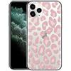 Yoedge Trasparente Custodia per Apple iPhone 12 Mini 5,4, Morbido Silicone TPU Bumper Antiurto con Disegni, Originale Case Sottile Antipolvere Antiscivolo Cover per iPhone 12 Mini, Leopardo Rosa