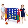 HOMASIS 3 in 1 Gioco di Fila Grande, Forza 4 Gigante con 42 Anelli, Gioco da Basket con Canestro e Lancio, Gioco da Tavolo XXL per Bambini e Adulti all'Aperto, Mega 4 in Linea per Feste (Rosso)