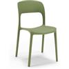 REDÒKASA Sedia in polipropilene KATE, impilabile, resistente ai raggi UV, design moderno, ideale per sala da pranzo, cucina, sala d'attesa, bar, ristoranti o da esterno (1, Verde Oliva)