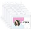 Uniclife Porta Badge ID Custodia Orizzontale in Plastica Trasparente con Zip Richiudibile Morbida Custodia Impermeabile per l'Ufficio e la Scuola Carte di Credito Patenti e Pass, 6 Pezzi