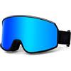 JINPXI Occhiali da sci REVO,Maschera occhiali da sci anti-fog,anti-appannamento, anti-UV, occhiali da snowboard specchio, sci Goggles UV400 per uomo donna adulti 16+ (blu-nero)