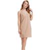 BEAUTELICATE Abitino Sottoveste Donna Cotone Vintage Sottovesti Sottogonna con Forma di Reggiseno Sexy Camicia da Notte con Scollo a V Lingerie Elegante (Color Carne - Lunghezza Mini, S)