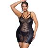 ohyeahlady Taglie Forti Vestito Donna Corto Finta Pelle Aderente Estivo Mini Abito Bodycon in Pizzo Senza Manica Vestiti Donna Elasticità Vintage Festa(Nero,XL)
