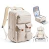 HPLQQ Zaino Bagaglio a Mano Borse da Cabina per Easyjet Zaino Aereo Zaino da Viaggio donna, Borsa da Viaggio aereo Impermeabile 14 Pollici Zaino Casual Porta PC,I2-beige