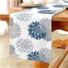 Vorysum Runner da Tavolo Moderno Impermeabile Floreale Runner Tavola Blu Navy Dalie Stagionale Autunno Cucina Decorazione per Interni, Vacanze, Feste, Matrimoni 33 x 120 cm