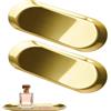 Rairsky 2 Pezzi Vassoio Decorativo Dorato,23 x 9 cm Vassoio da Portata in Acciaio Inossidabile, Ovale Vassoio Oro per Piatti D'oro, Portaoggetti per Dolci, Gioielli, Cosmetici, Candele