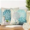 DecorMommt Estate Federe Cuscini Divano 40x40cm Blu all'aperto Impermeabile Copricuscini Divano Set di 2 Dalia Grigio Moderno Fodere Cuscino per Divano Decorative Fodere Per Soggiorno Giardino Terrazza