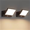 Klighten 2 Pezzi 24W Applique Esterno/Interno con Sensore di Movimento, LED Lampade da Parete Orientabile IP65 Luci da Parete in Alluminio per Giardini Ingresso Terrazza, Nero, Bianco Caldo 3000K