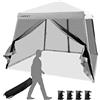 COSTWAY Gazebo Pop-up da Giardino 3 x 3 m, Tenda per Feste con Altezza Regolabile (237/255/246 cm), Gazebo Pieghevole da Esterno con Rete Impermeabile, per Campeggio, Giardino, Mercato (Grigio)