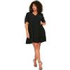 Trendyol Women Relaxed Fit Woven Plus Size Dress Donna Mini Abito A-Line vestibilità Comoda Tessuto Taglie Forti, Black, 48