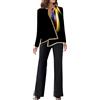 MJGkhiy Tailleur Donna Pantaloni e Giacca Giacche da Abito Blazer 2 Pezzi da Tuta Casual Slim Fit Blazer con Pantaloni Tinta Unita Business Suit Set Completi di Pantaloni da Cerimonia