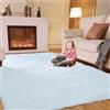 SUBEEN tappeto soggiorno, moquette camera da letto Soggiorno moderno tappeto Shaggy tappeto soggiorno Grande tappeto antiscivolo Camera da letto dei bambini (80x160cm, bianco)