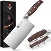 XINZUO Acciaio Inossidabile 17.5cm Mannaia da Cucina, Multifunzione Coltello da Cuoco Cinese, Acciaio Inossidabile Tedesco 1.4116 Coltello da Macellaio per Carne e Verdure-Manico in Red Sandalwood