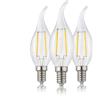 Hellum lampadina a vento filamento LED E14, 3 pezzi, 2W Lampadine di filamenti LED forma di fiamma, 250 lumen bianco caldo corrisponde lampadine candela da 25 watt, 2700 Kelvin chiaro 207309