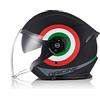 ORIGINE Casco Jet Moto 3/4 Aperto con Doppia Visiera Adatto per Scooter Omologato ECE (Italy 2.0 Matt Black,L)
