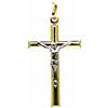 PEGASO GIOIELLI Ciondolo da Uomo in Oro Giallo Bianco 18kt (750) Pendente Croce Gesù Cristo Crocifisso Classico