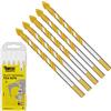 SabreCut Set di 5 punte da trapano per piastrelle multimateriale SabreCut SCTBB6, 6 x 100 mm, per ceramica, porcellana, granito, marmo, con scatola resistente