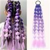 PORSMEER Extension per Treccine Africane blu/viola/rosa 60cm colorato bolla coda di cavallo estensioni per intrecciare,Estensioni dei capelli sintetici a coda di cavallo sirena per le donne