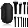 Yolev 10 Pezzi Pennelli Trucco da Viaggio Mini Pennelli Make Up da Viaggio con Custodia Pennello Sintetico Portatile per Spazzolare Ciglia Fondotinta Ombretto Contorno Fard Correttore